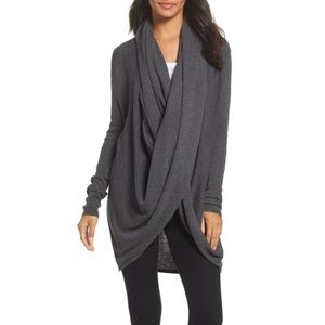 Nordstrom waterfall draped cardigan sweater XS open knit outerwear longline long